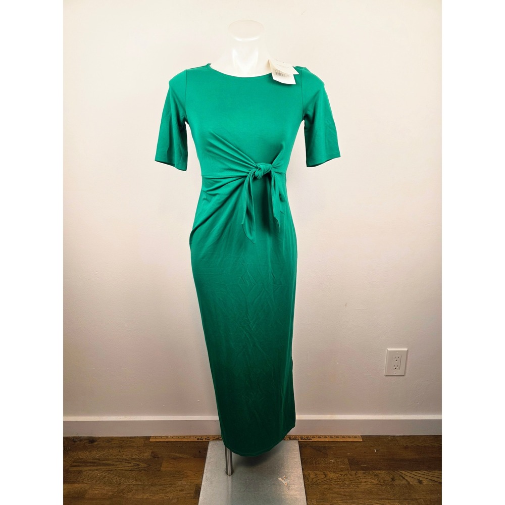 Seraphine Green Tie Front Maternity Midi Dress W010896 LIA Size US 2 NEW